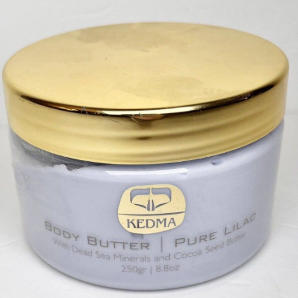 KEDMA BODY BUTTER LILAC-DEAD SEA MINERALS & COCOA SEED OIL-8.8 fl oz /250 ml-NEW